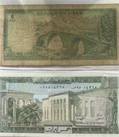 Lebanon (2) 5 Livres World Paper Money