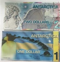 Antartica 1 &  Dollar World Paper Money