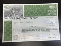 Builders investment group stock certificate