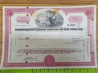 Consolidated Edison company stock certificate