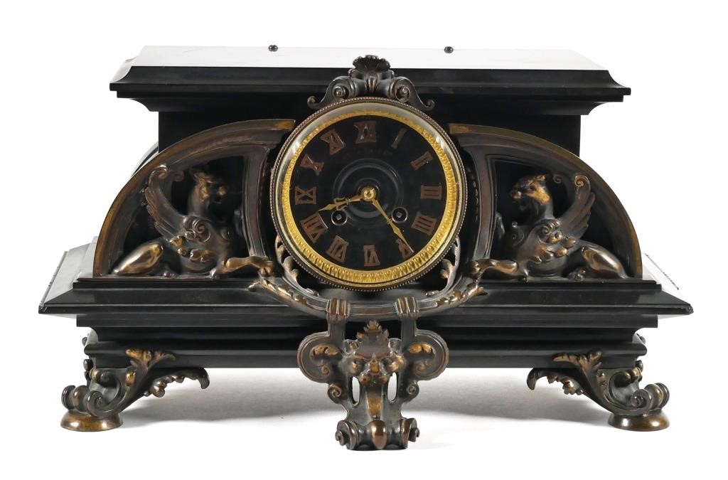 French Japy Freres Marble Mantle Clock