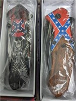 2 CONFEDERATE THEMED FOLDING KNIVES