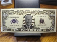 Joe Biden commander in chief bank note