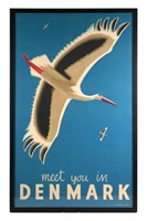 VTG 1939 Denmark Bird Poster