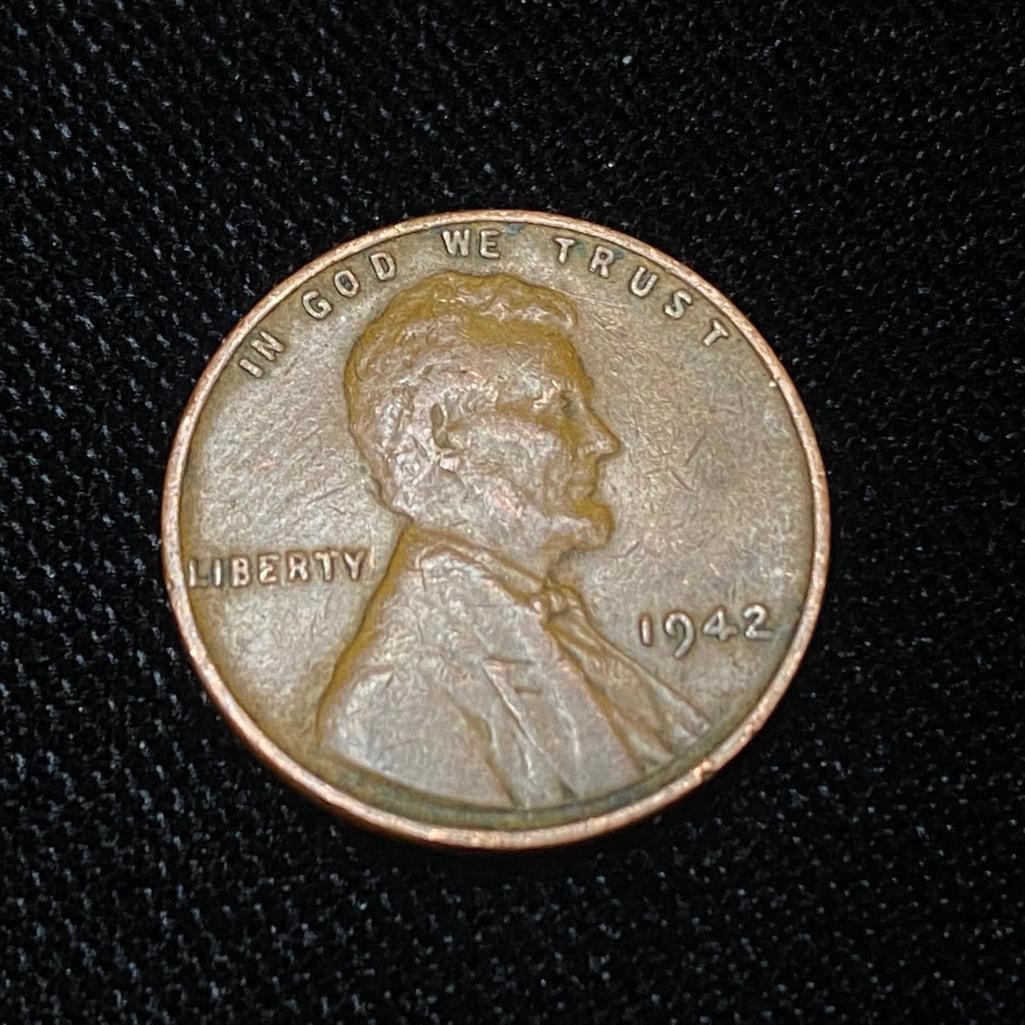 1942 Wheat Penny No Mint Mark