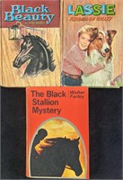 3 Vintage Lassie Black Beauty Stallion Hardcover B