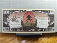 Black widow million-dollar bank note