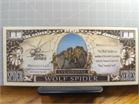 Wolf spider million dollar banknote