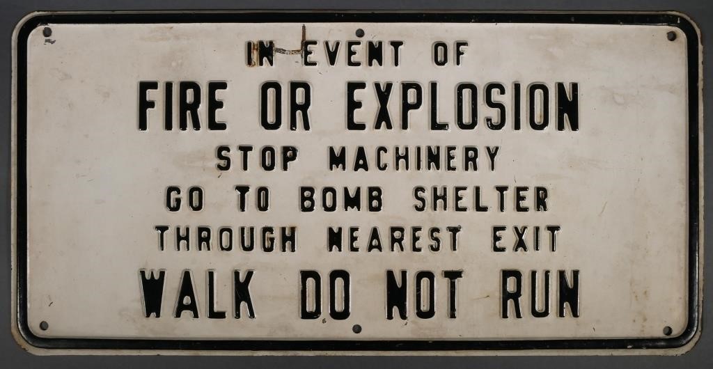 Vintage Metal Fire or Explosion Sign