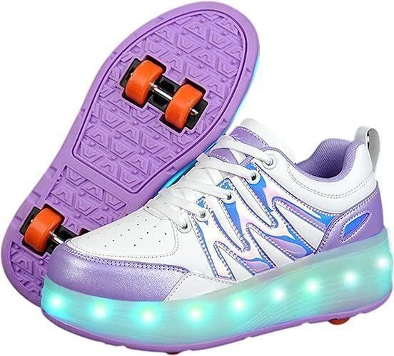 NEW $53 (5.5) Kids Light up Shoes w/Wheels