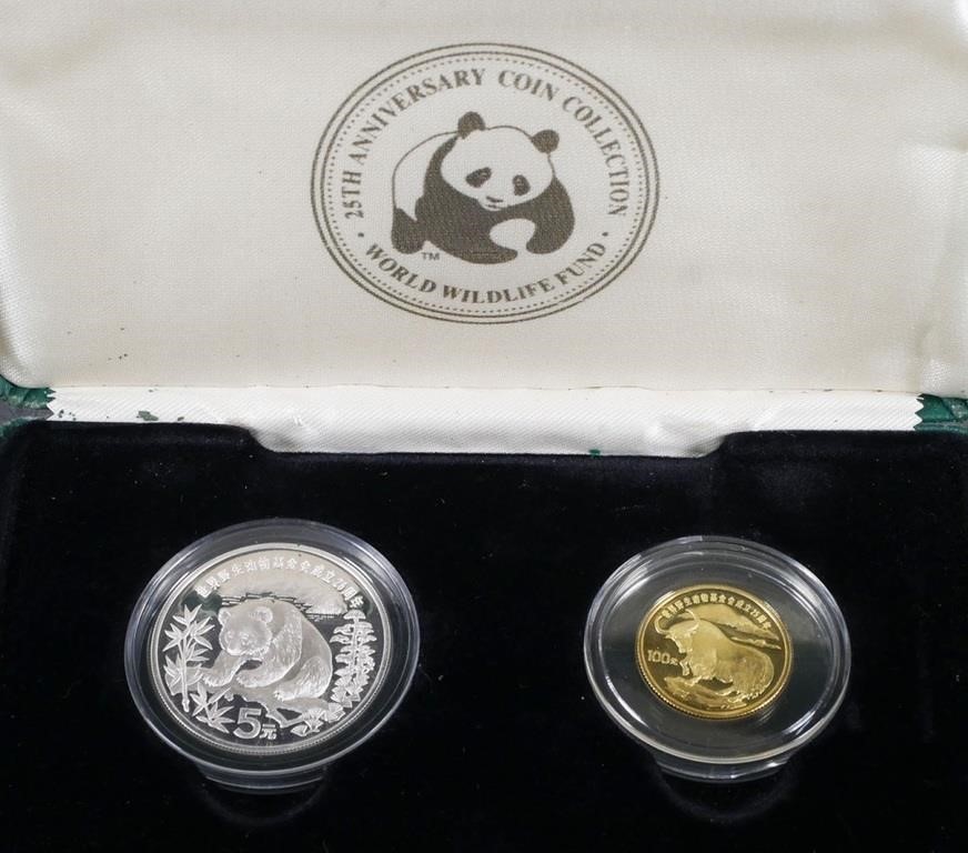 CHINA Gold & Silver Coins, 1986 Proof Set, WWF