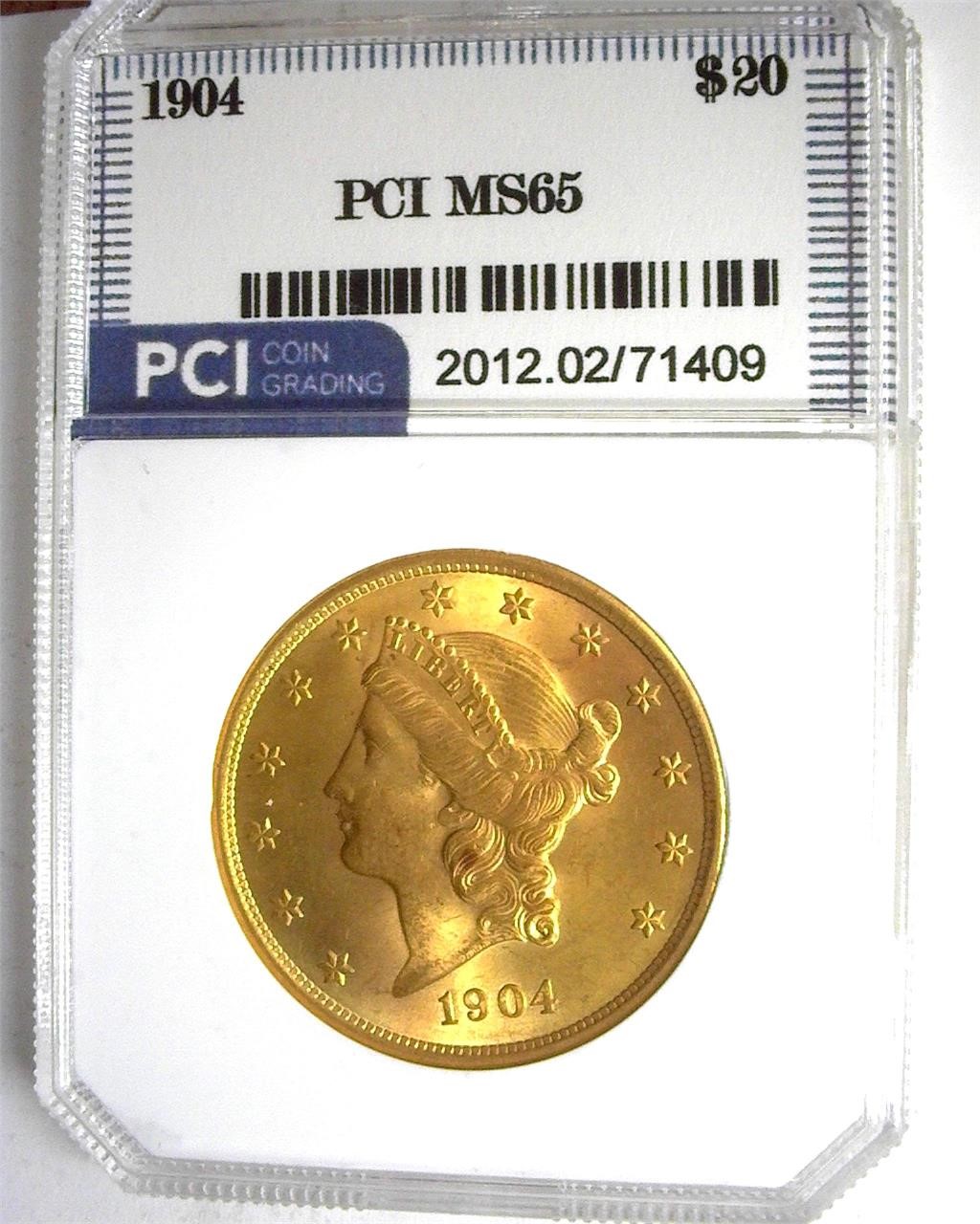 1904 Gold $20 MS65 LISTS $4750