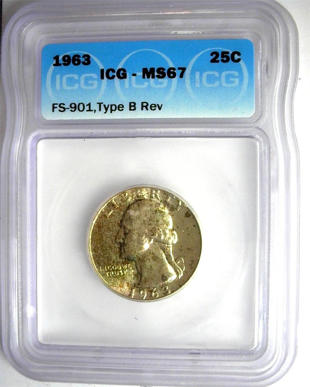 1963 Type B Rev Quarter ICG MS67