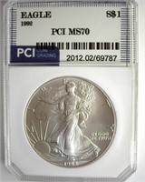 1992 Silver Eagle MS70 LISTS FOR $1350