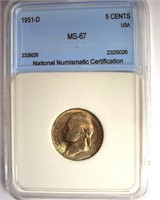 1951-D Nickel MS67 LISTS FOR $250