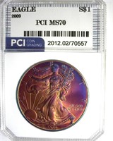 2009 Silver Eagle PCI MS70 Beautiful Color