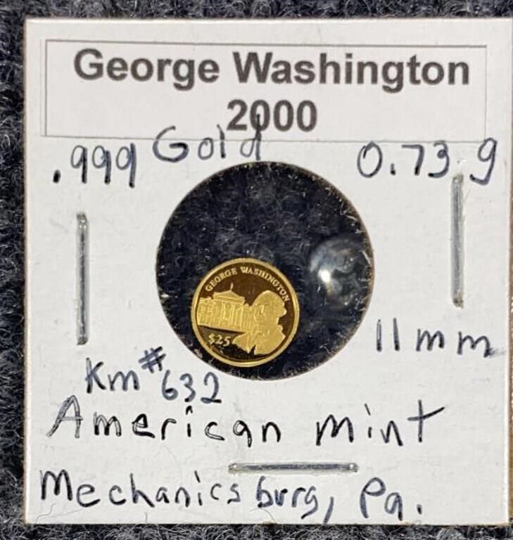 2000 American Mint .999 Gold 0.73 Gram Coin