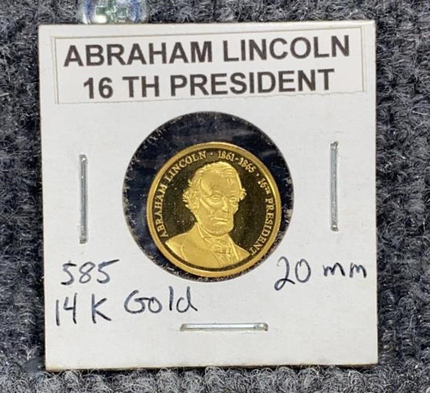 American Mint .585 14K Gold 20mm Coin