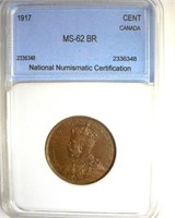 1917 Cent NNC MS62 BR Canada