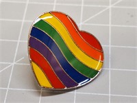 Rainbow heart pin