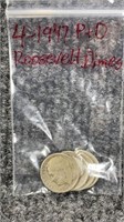 4-90% Silver Roosevelt Dimes