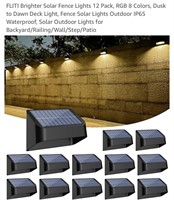 FLITI Brighter Solar Fence Lights 12 Pack