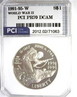 1991-95-W S$1 WW2 PR70 DCAM LISTS $250