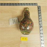 Vintage "Light" Snack Popcorn Filled Light Bulb
