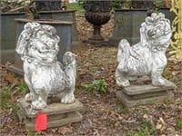 Pair of Cast Stone Temple Dogs