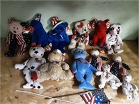 Assortment of 4th of July Beanie Babys