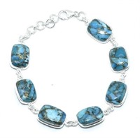 925 Silver 33.90 cts Copper Turquoise Bracelet