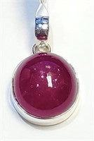 925 Sterling Silver 15.70 ct Ruby Pendant