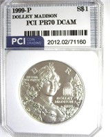 1999-P S$1 Dolley Madison PR70 DCAM LISTS $105