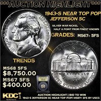 ***Auction Highlight*** 1943-s Jefferson Nickel Ne