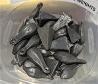 TRAY OF FISHING LEAD WEIGHTS