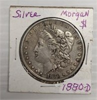 1880-D MORGAN SILVER DOLLAR