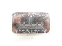 1 OZ TROY SILVER 999+ FINE OTTAWA CANADA NATIONAL