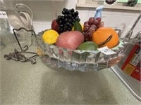 Heavy Crystal Bowl w/ Fruit