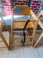 Baby seat 27" high chair light wood