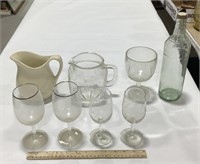 Glassware w/ ceramic pitcher