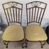 PR OF METAL FRAMED CHAIRS