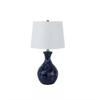 Silverwood Blue Etched Ceramic Table Lamp