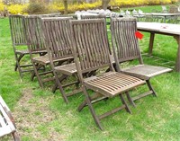 Country Casual Teak Folding Chair Lot