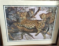 SIGNED & NUMBERED MOTHER CHEETAH WITH 2 CUBS PRINT