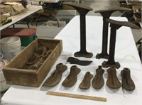 Cast iron cobblers shoe forms lot