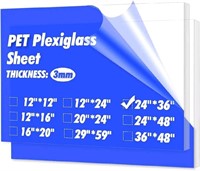 Art3D Plexiglass Sheet 1/8 Clear Acrylic Sheet, 36