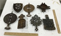 Cast iron trivets & stove dampers