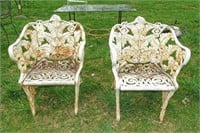 Pair Iron Arm Chairs