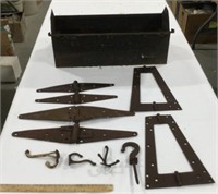 Metal tool box w/ hinges