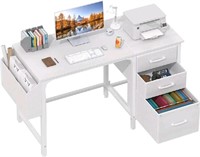 Lufeiya White Desk with File Drawers - Computer De